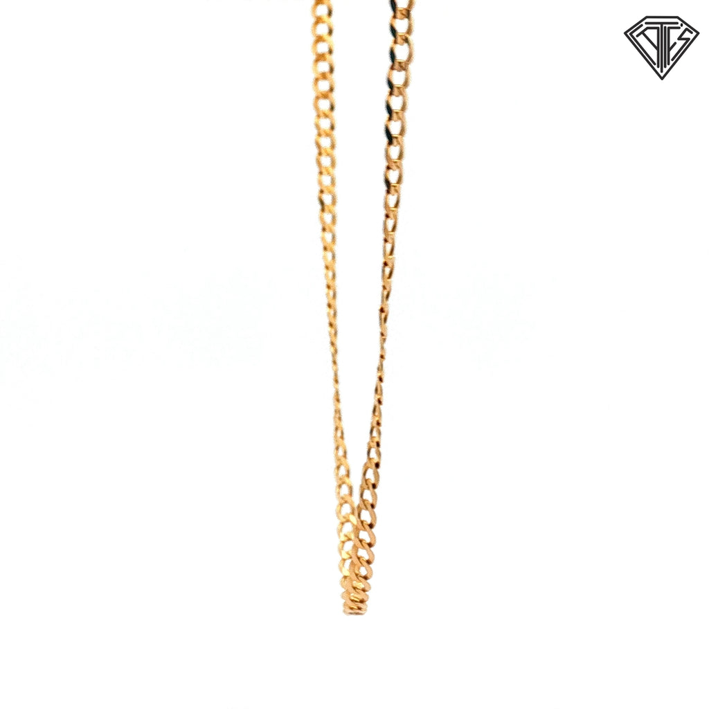 14k Yellow Gold Open Curb Necklace 7.8 gram 20" inch