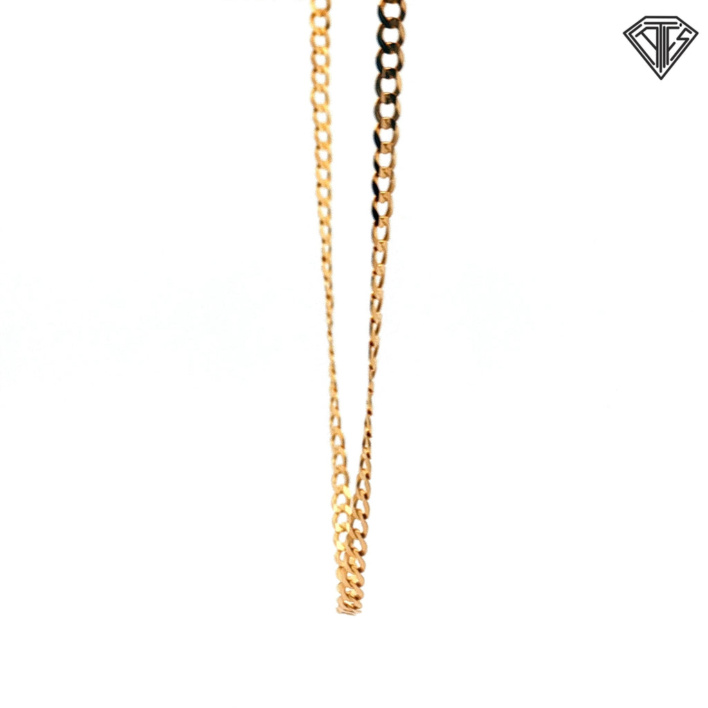 14k Yellow Gold Open Curb Necklace 7.8 gram 20" inch