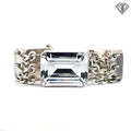 Pre-Loved Harlene Korey For Kalibre Sterling Silver Triple Emerald Cut Cubic Zirconium Station Bracelet 8" inch 135.7 gram