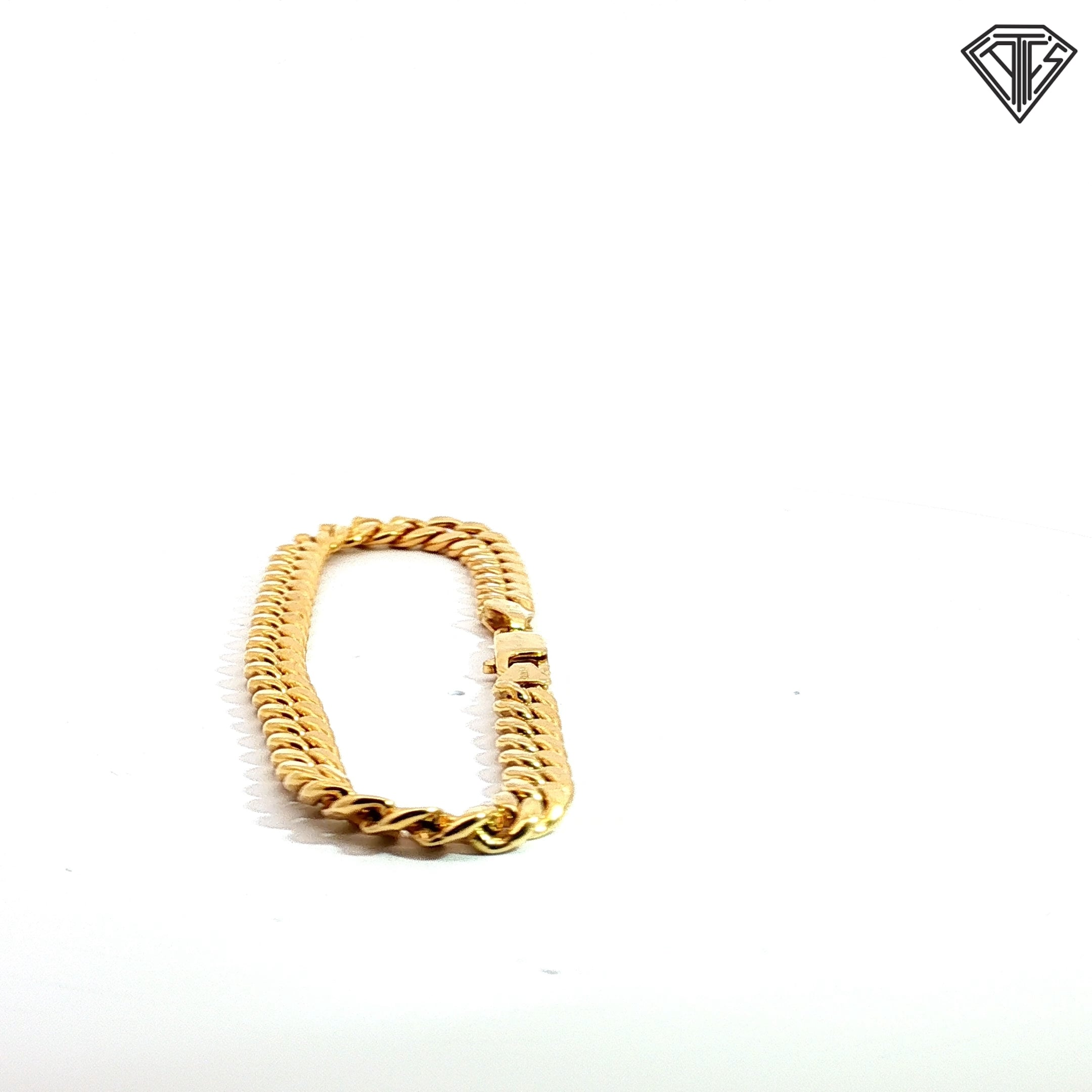 10k Yellow Gold Hollow Cuban Link Bracelet  8"inch