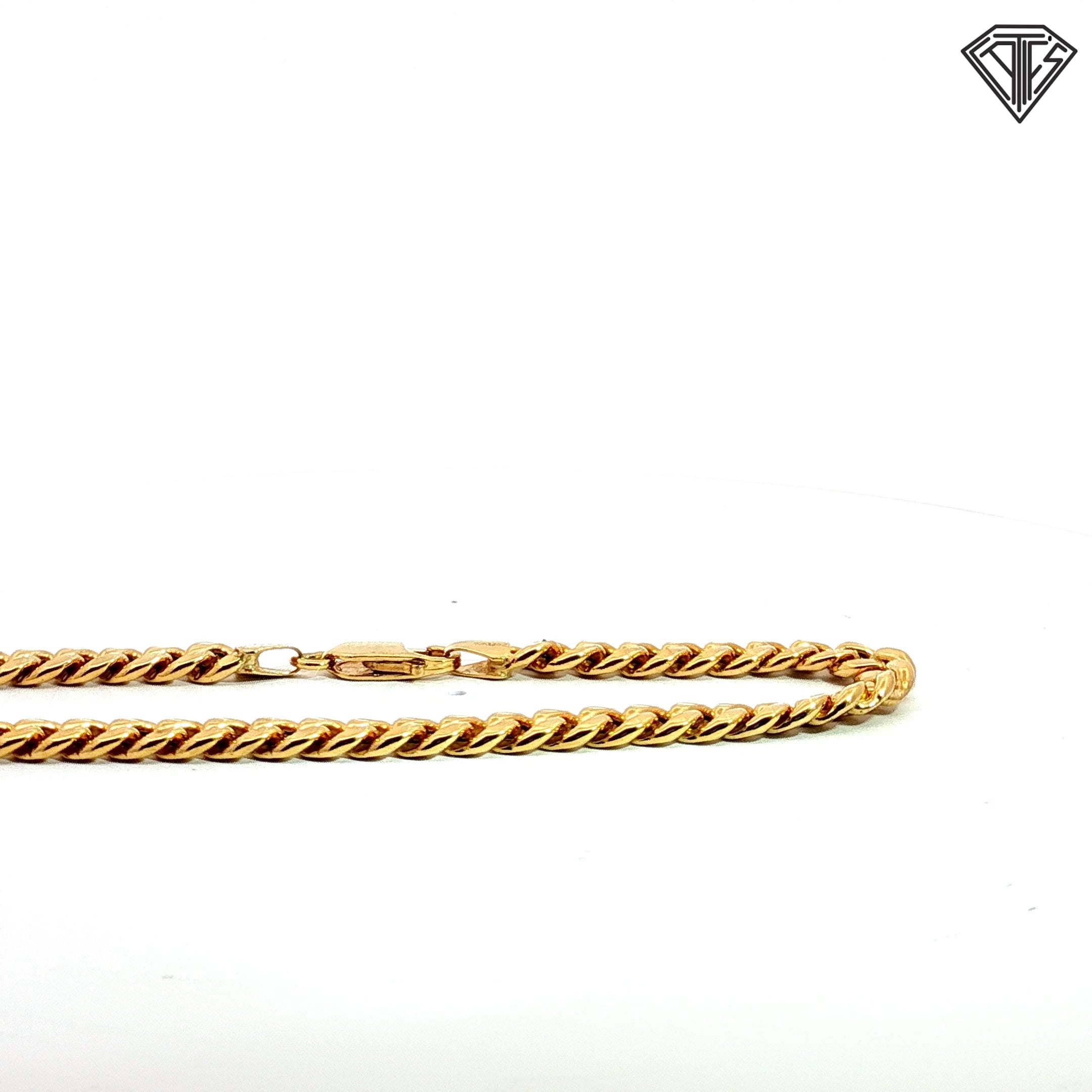10k Yellow Gold Hollow Cuban Link Bracelet  8"inch