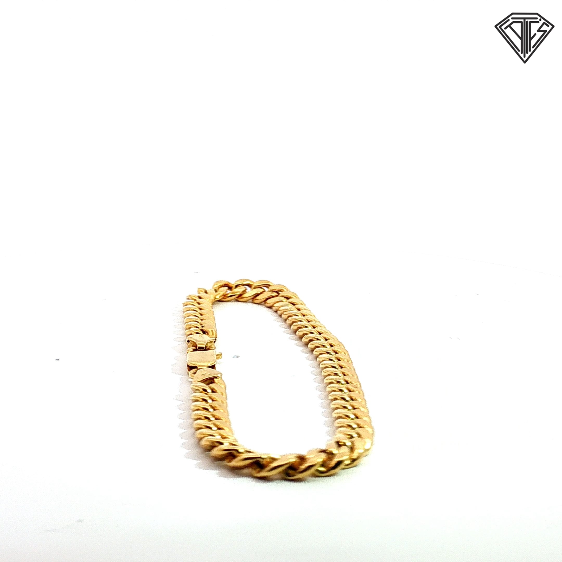 10k Yellow Gold Hollow Cuban Link Bracelet  8"inch