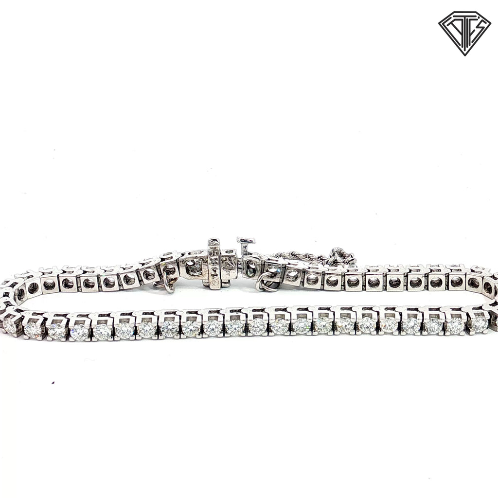 14k White Gold 4.50ct G/H SI1 Round Diamond Tennis Bracelet