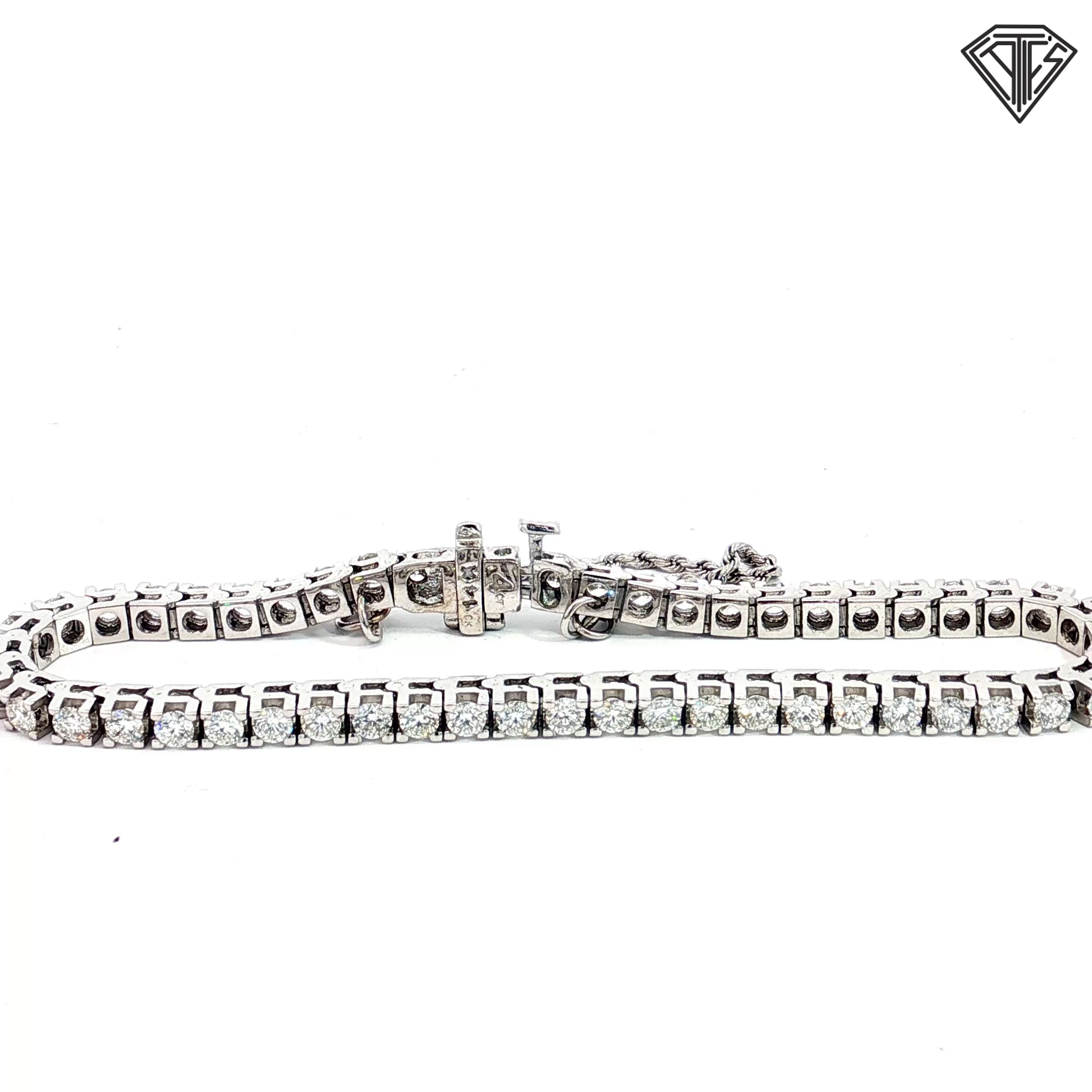 14k White Gold 4.50ct G/H SI1 Round Diamond Tennis Bracelet
