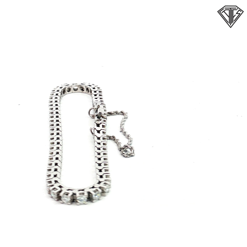 14k White Gold 4.50ct G/H SI1 Round Diamond Tennis Bracelet