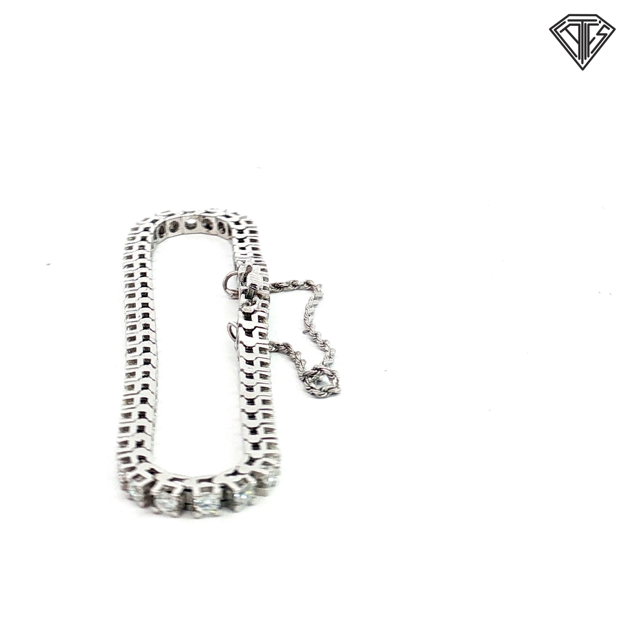 14k White Gold 4.50ct G/H SI1 Round Diamond Tennis Bracelet