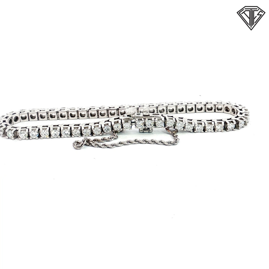 14k White Gold 4.50ct G/H SI1 Round Diamond Tennis Bracelet