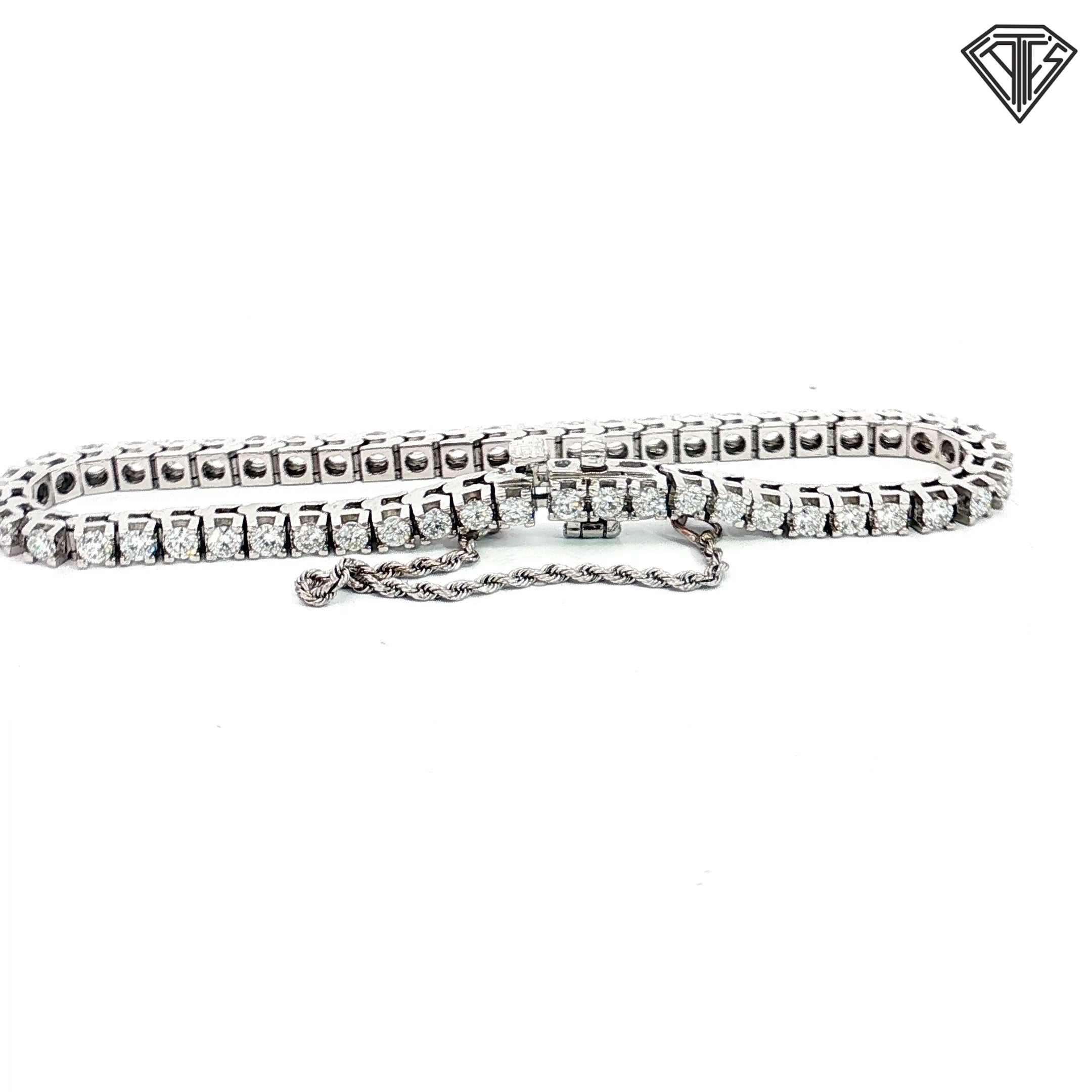 14k White Gold 4.50ct G/H SI1 Round Diamond Tennis Bracelet