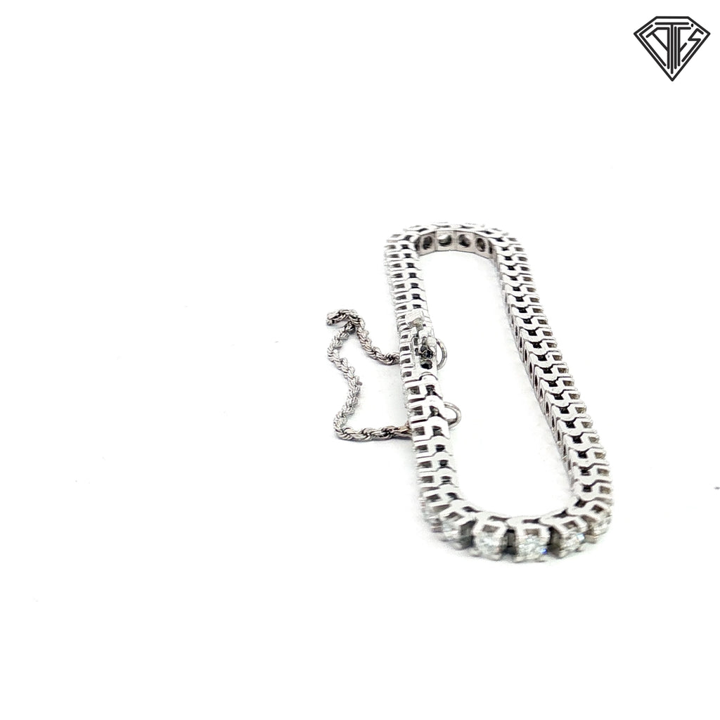 14k White Gold 4.50ct G/H SI1 Round Diamond Tennis Bracelet