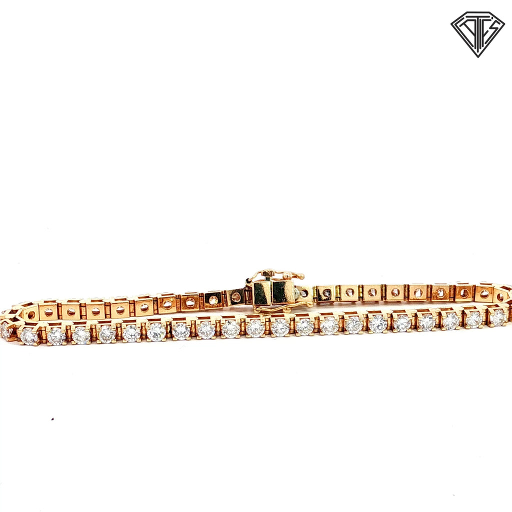 14k Yellow Gold 4.00ct F/G VS2 Round Diamond Tennis Bracelet