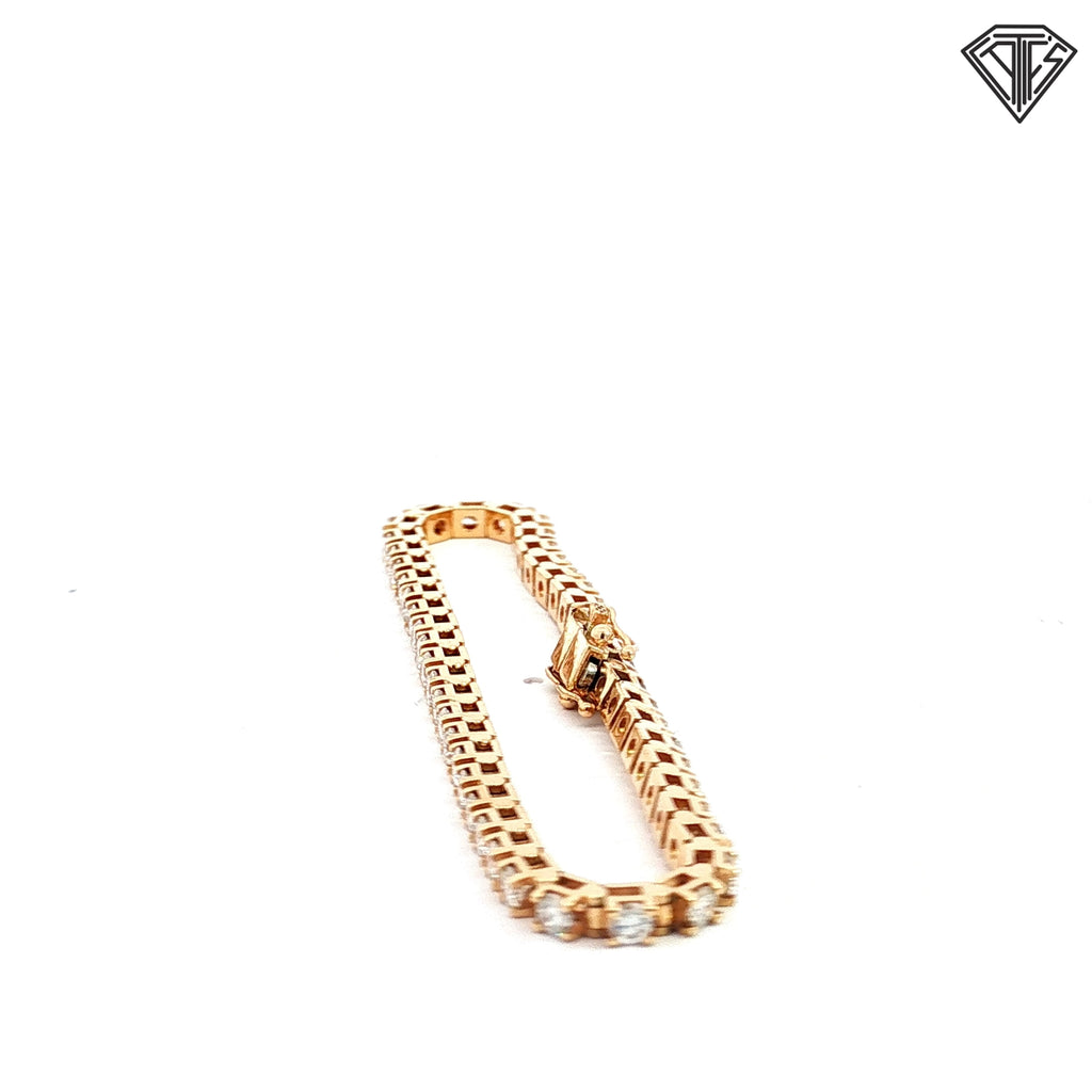 14k Yellow Gold 4.00ct F/G VS2 Round Diamond Tennis Bracelet