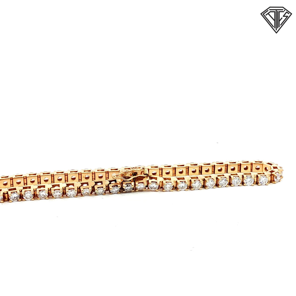 14k Yellow Gold 4.00ct F/G VS2 Round Diamond Tennis Bracelet