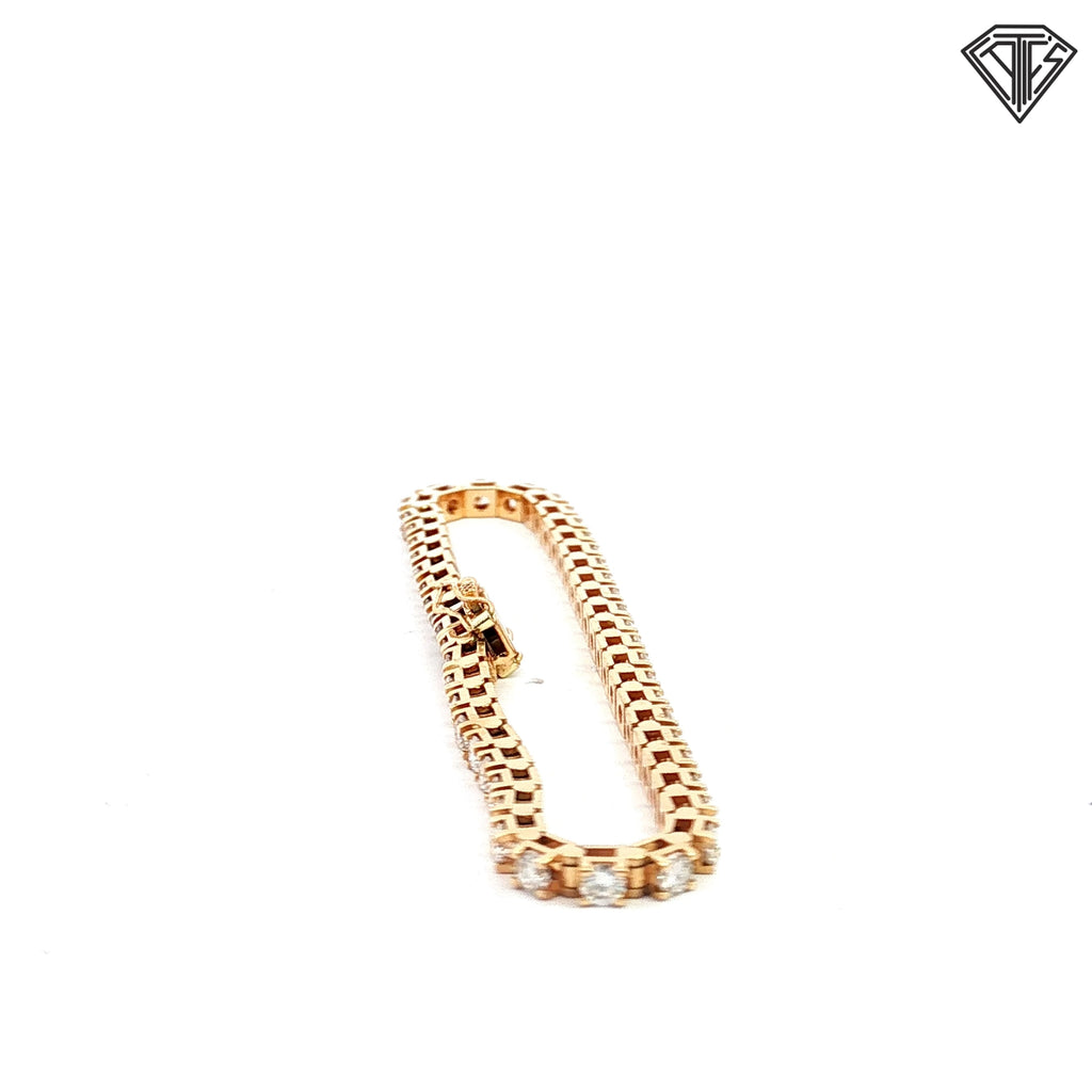14k Yellow Gold 4.00ct F/G VS2 Round Diamond Tennis Bracelet
