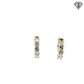 14k Yellow  Gold 1.50ct G VS2 (5) Round Diamond Huggie Hoops  1/2"inch