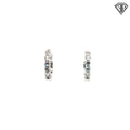 14k White and Yellow Gold .45ct G VS2 (5) Round Diamond Huggie Hoops 3/8"inch