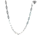 14k White Gold Medium Paper Clip Link Necklace 18"inch 4.4 gram