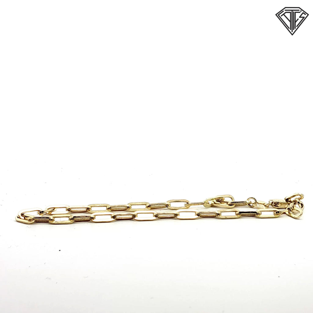 14k Yellow Gold Medium Paper Clip Link Bracelet  7"inch  2.8 gram