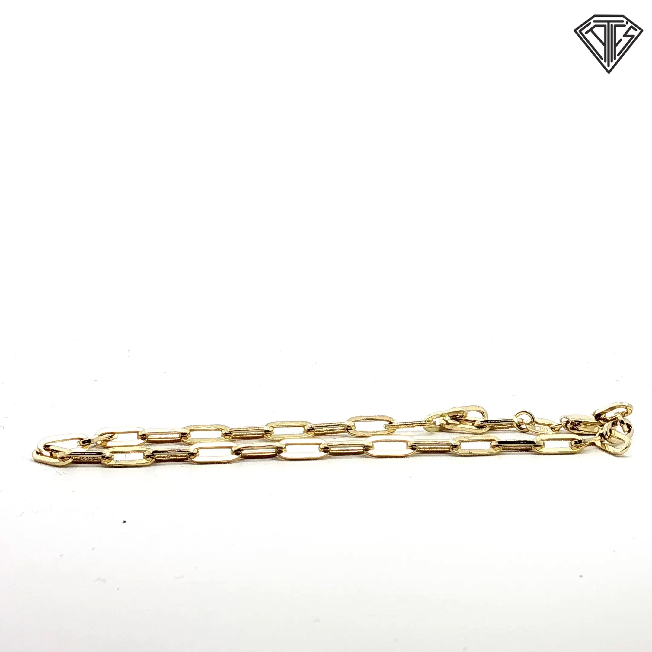 14k Yellow Gold Medium Paper Clip Link Bracelet  7"inch  2.8 gram