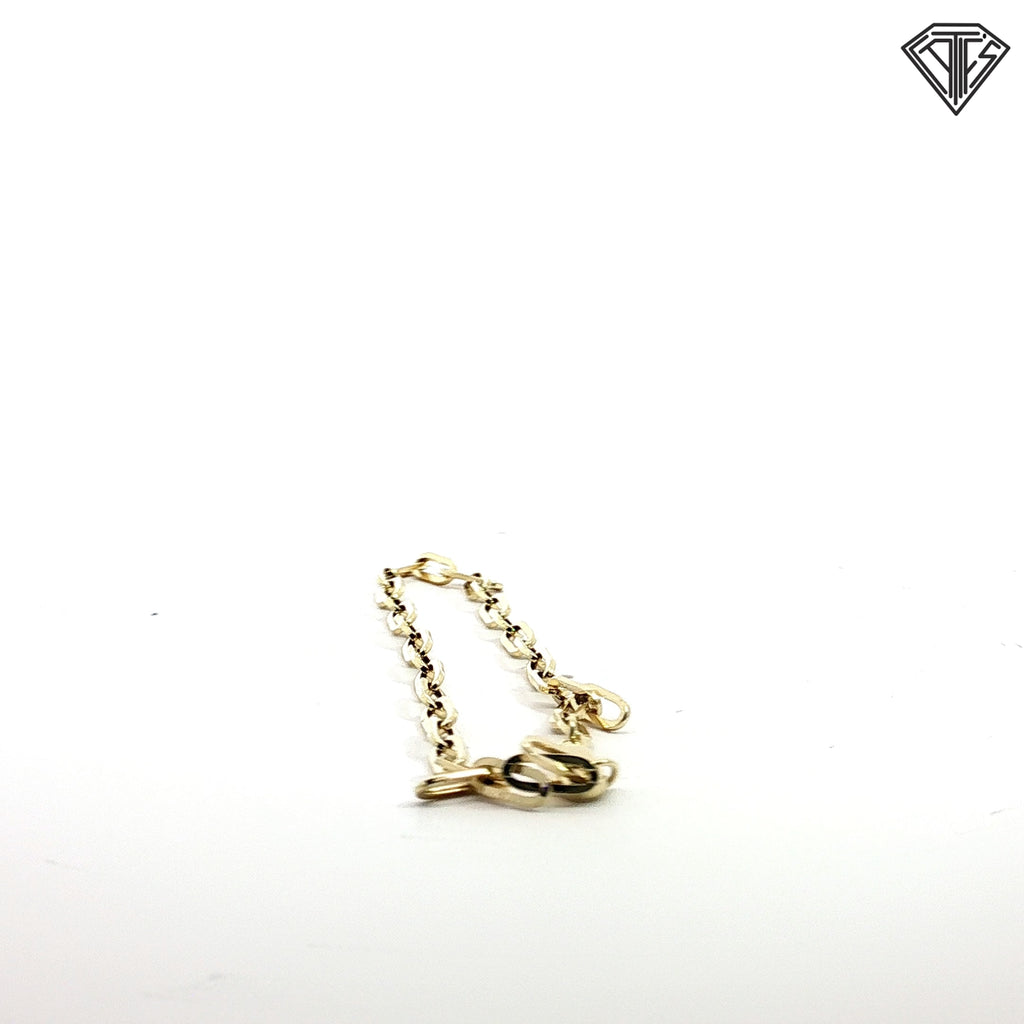 14k Yellow Gold Medium Paper Clip Link Bracelet  7"inch  2.8 gram