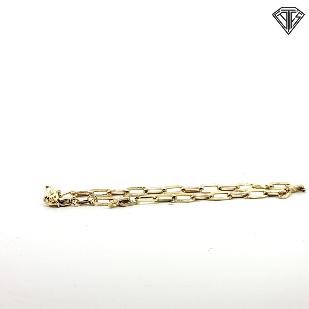 14k Yellow Gold Medium Paper Clip Link Bracelet  7"inch  2.8 gram