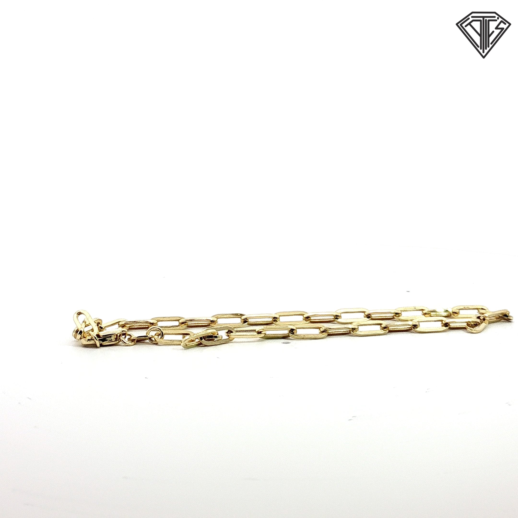 14k Yellow Gold Medium Paper Clip Link Bracelet  7"inch  2.8 gram