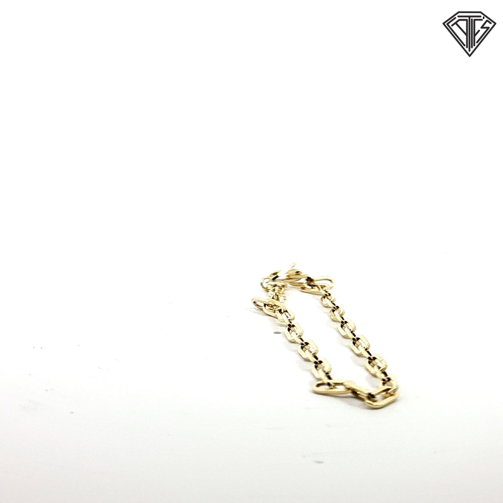 14k Yellow Gold Medium Paper Clip Link Bracelet  7"inch  2.8 gram