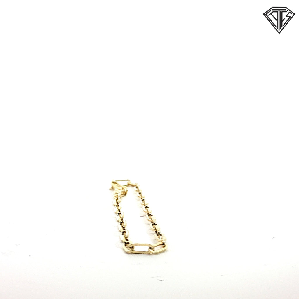 14k Yellow Gold Medium Paper Clip Link Bracelet  8"inch 2.1 gram