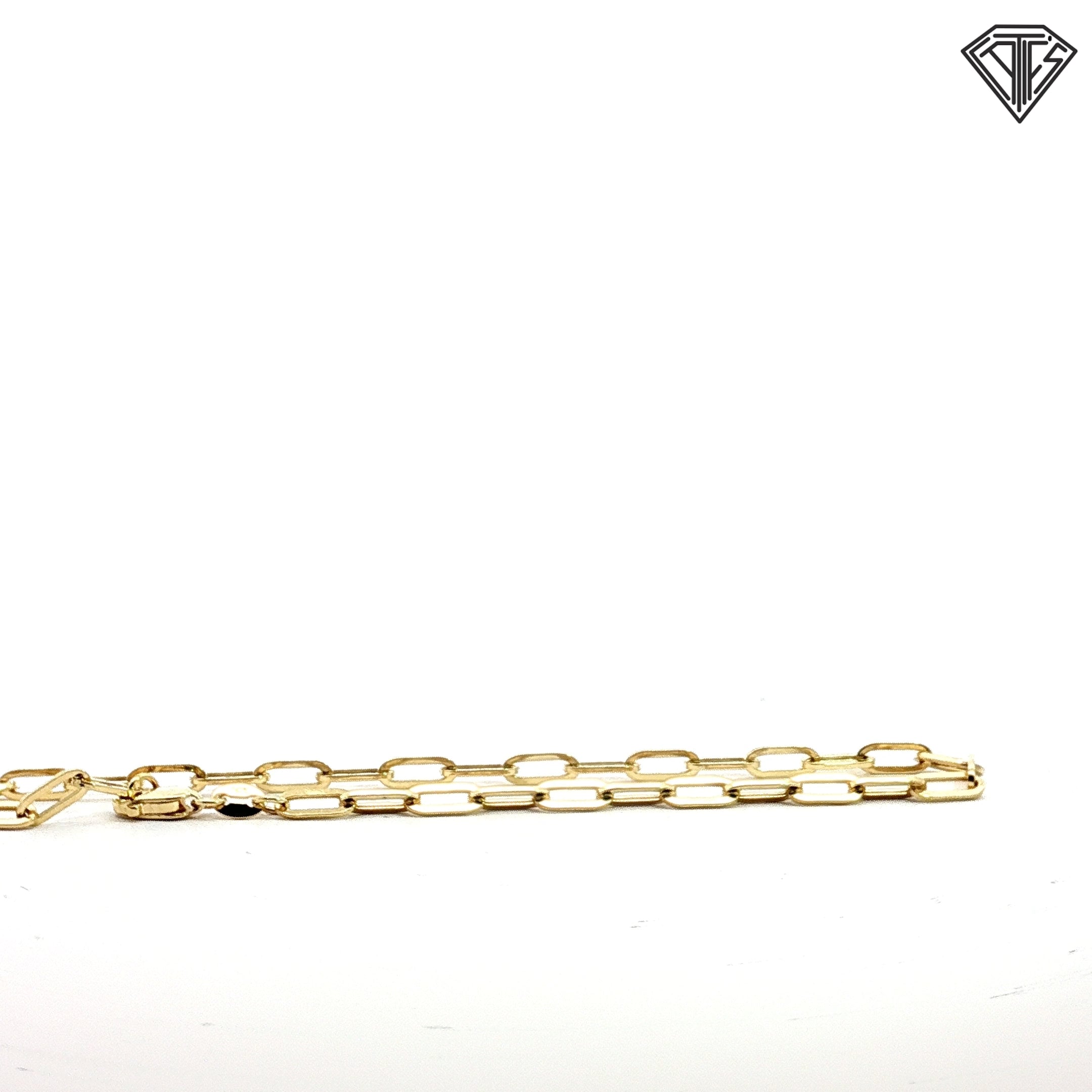 14k Yellow Gold Medium Paper Clip Link Bracelet  8"inch 2.1 gram