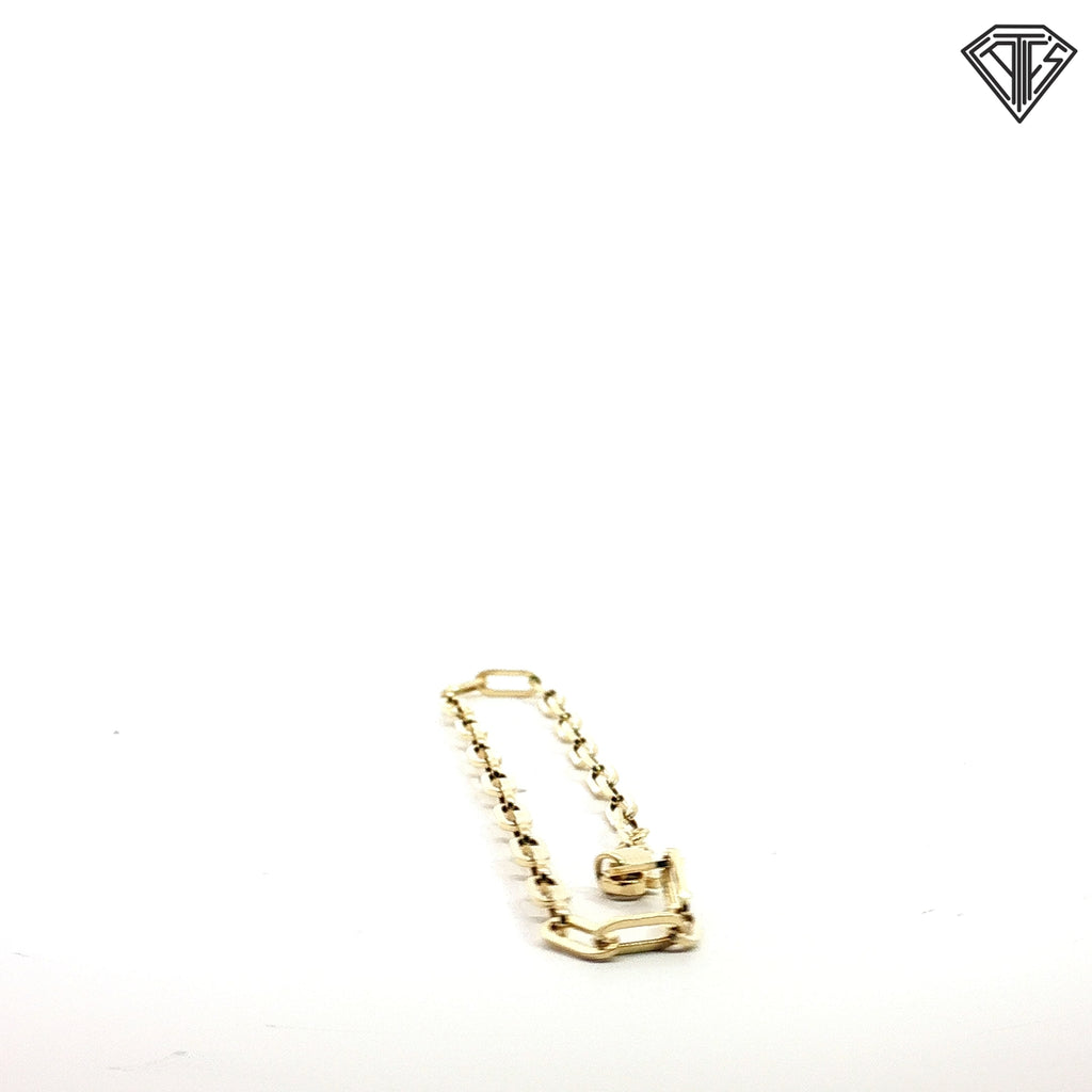 14k Yellow Gold Medium Paper Clip Link Bracelet  8"inch 2.1 gram