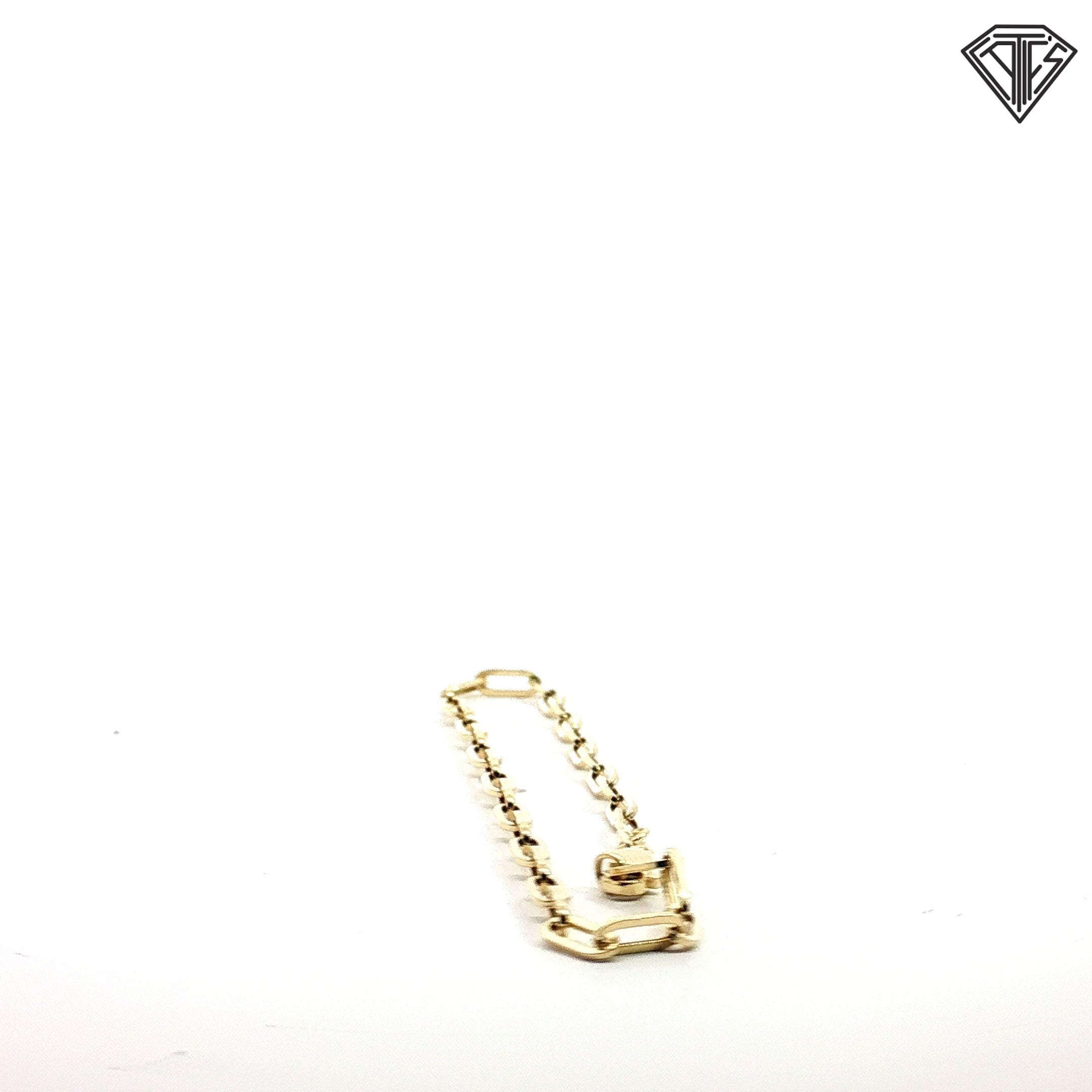 14k Yellow Gold Medium Paper Clip Link Bracelet  8"inch 2.1 gram