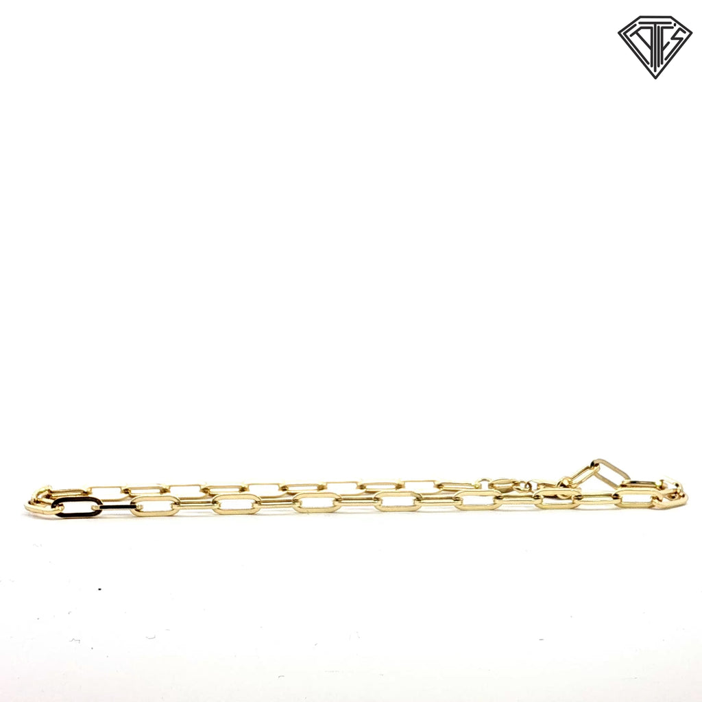 14k Yellow Gold Medium Paper Clip Link Bracelet  8"inch 2.1 gram