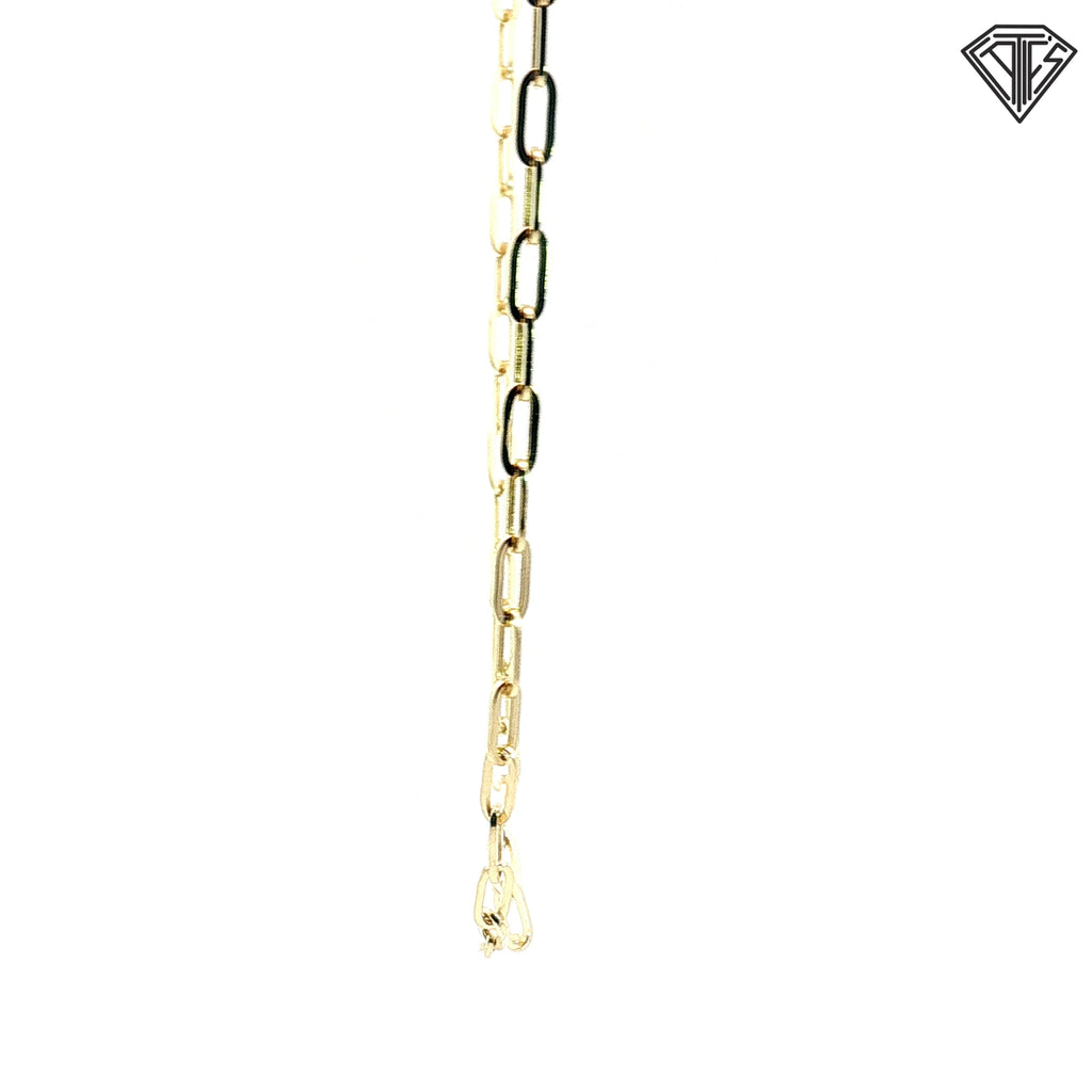 14k Yellow Gold Large Paper Clip Link Necklace 24"inch 8.1 gram