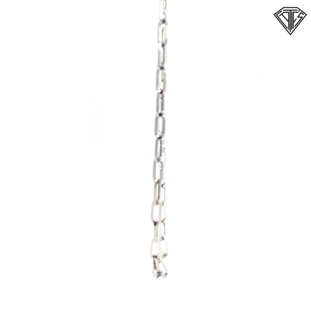 14k White and Yellow Gold Medium Link Paper Clip Link Bracelet 8"inch 2.2 gram
