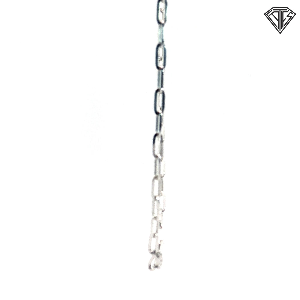 14k White and Yellow Gold Medium Paper Clip Link Necklace 20"inch 4.8 gram