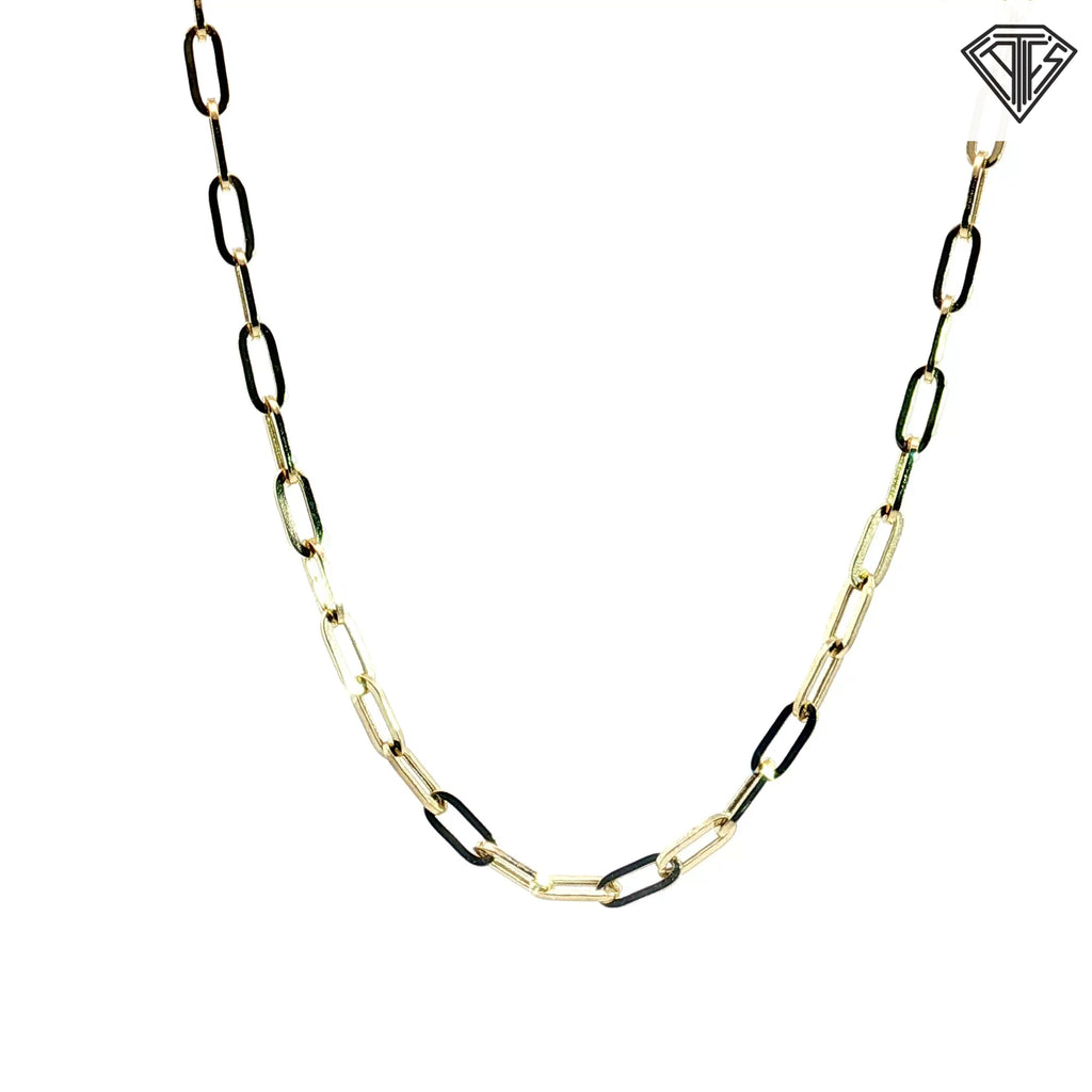 14k Yellow Gold Medium Paper Clip Link Necklace 24"inch 5.5 gram