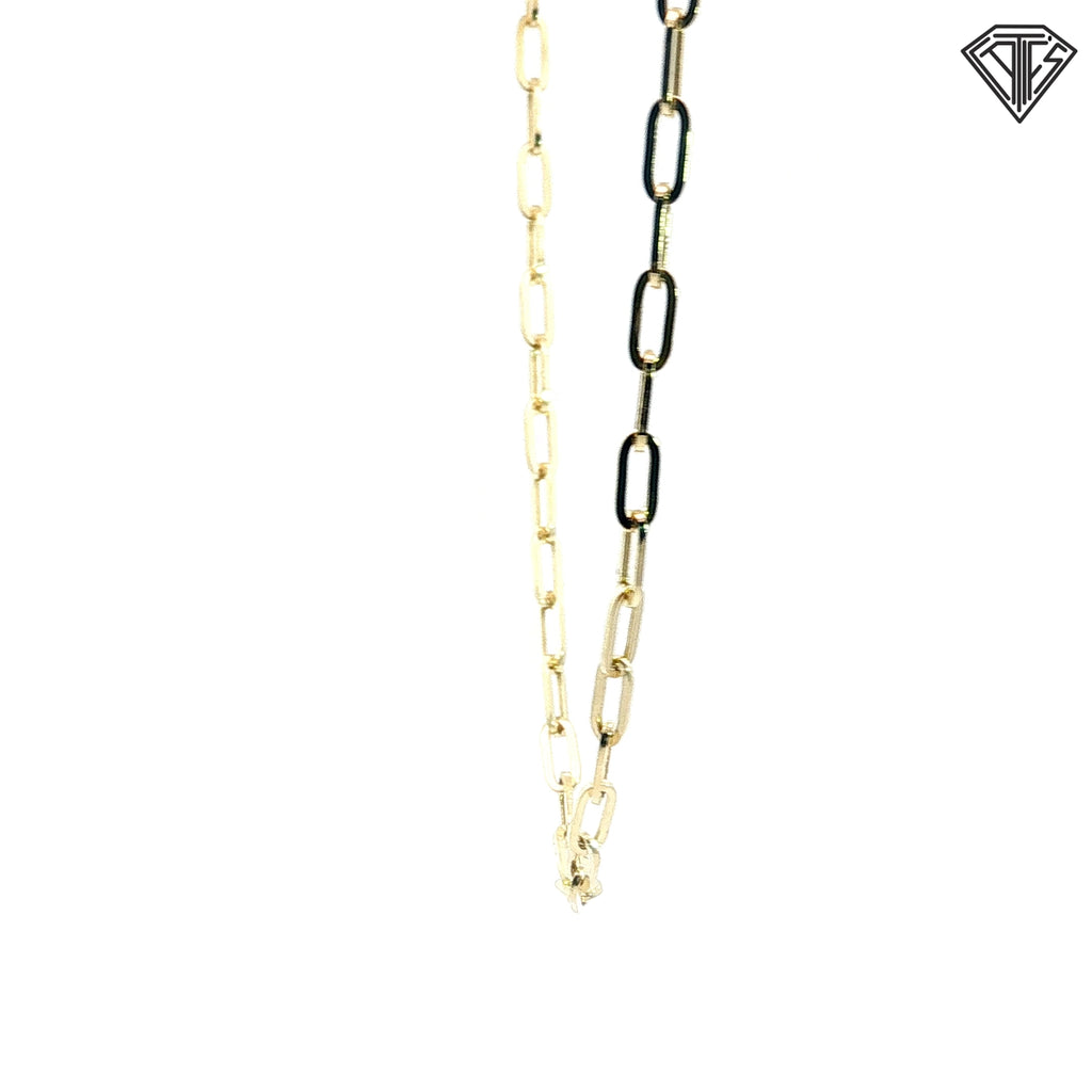 14k Yellow Gold Medium Paper Clip Link Necklace 24"inch 5.5 gram