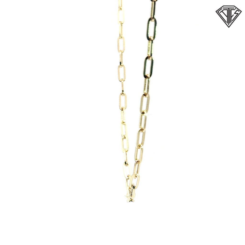 14k Yellow Gold Medium Paper Clip Link Necklace 24"inch 5.5 gram