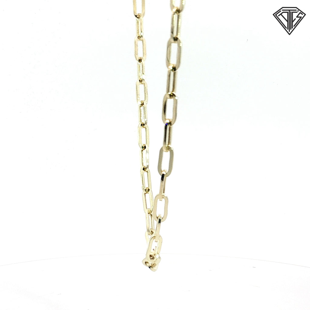 14k Yellow Gold Large Paper Clip Link Bracelet 8"inch 3.0 gram