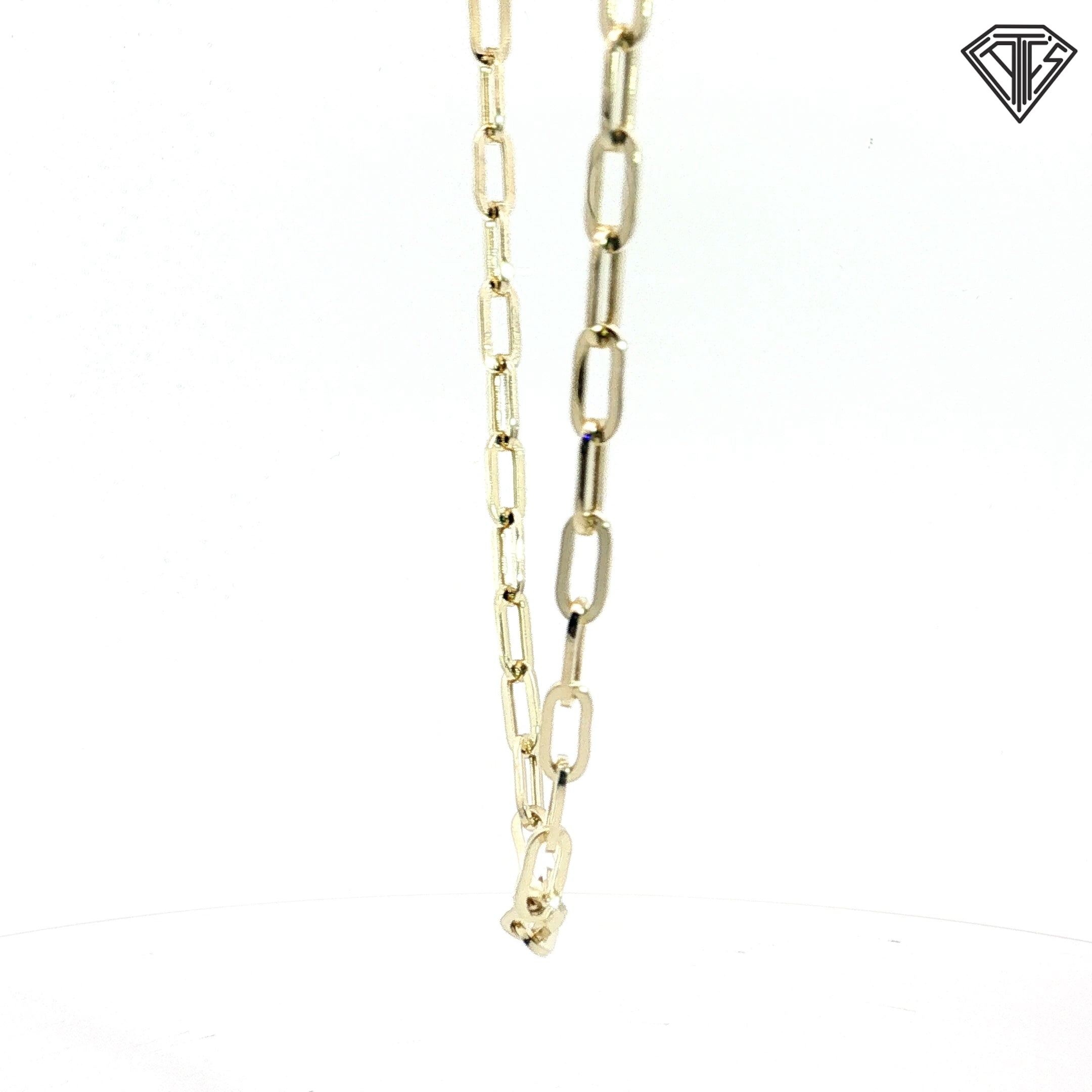 14k Yellow Gold Large Paper Clip Link Necklace  22"inch 7.6 gram