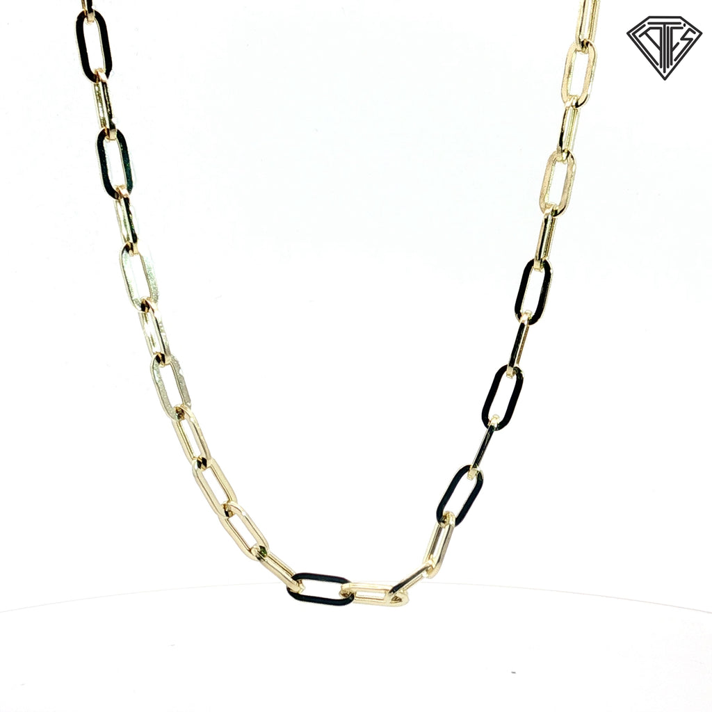 14k Yellow Gold Large Paper Clip Link Necklace  22"inch 7.6 gram