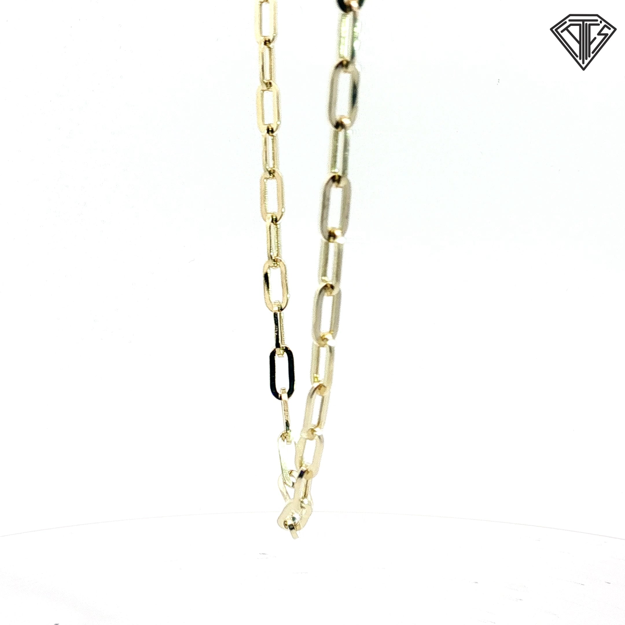 14k Yellow Gold Large Paper Clip Link Necklace  22"inch 7.6 gram