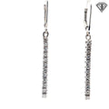 14k White Gold .25ct G VS2 Round Diamond Lever Back Dangles Earrings 1"inch