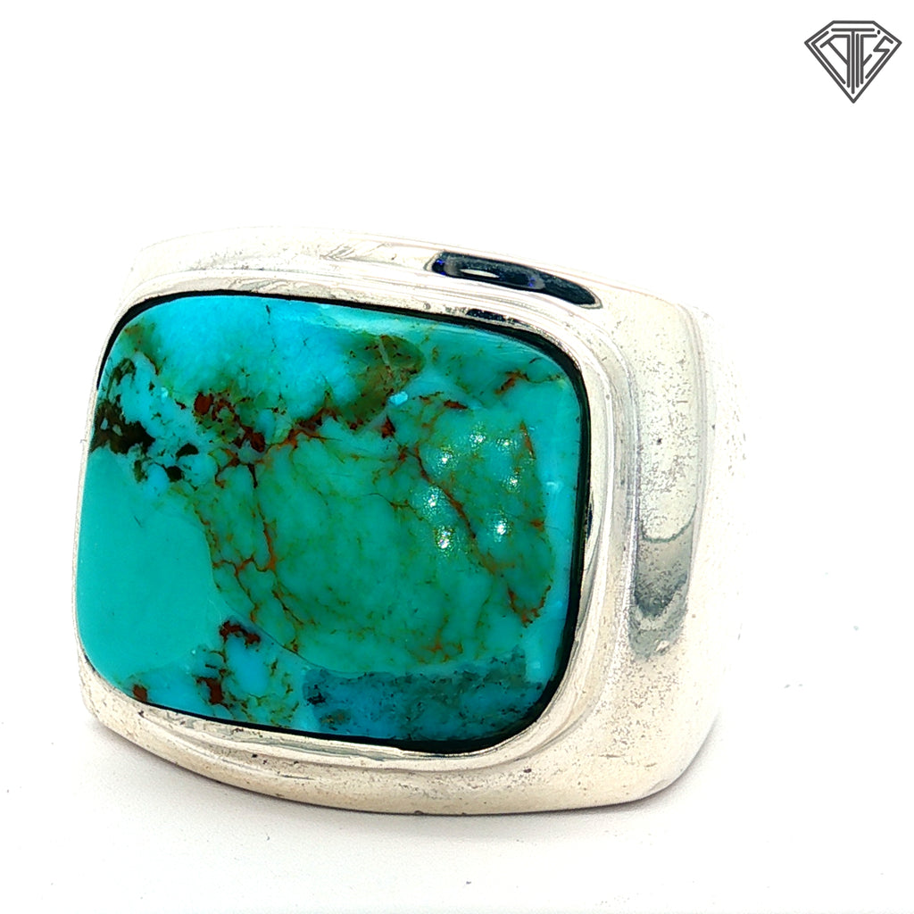 Vintage Silver Turquoise Ring 14.8 gram Size 6.75
