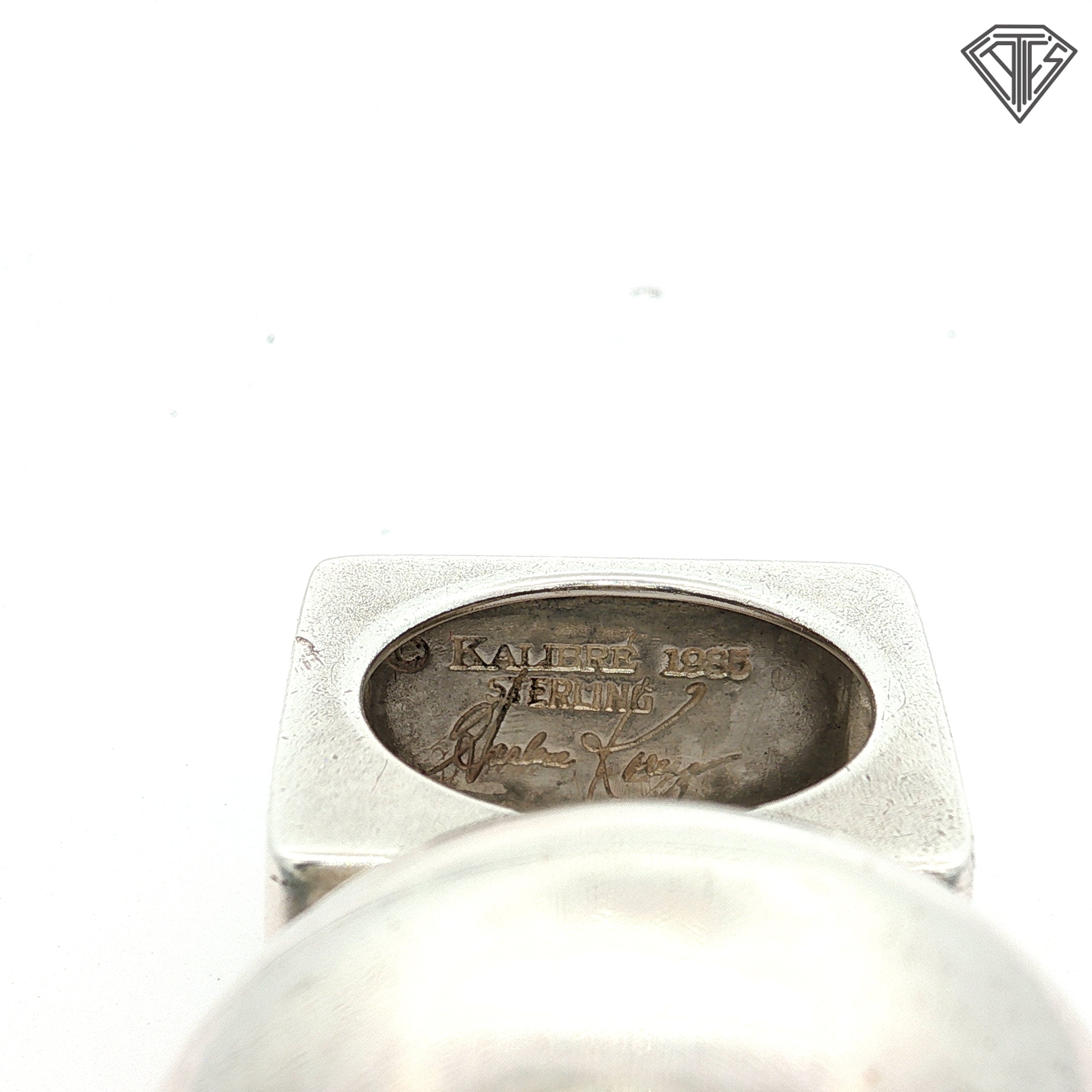 Pre-Loved Kalibre Vintage Silver Globe Ring Size 7  Designed By Harlene Korey