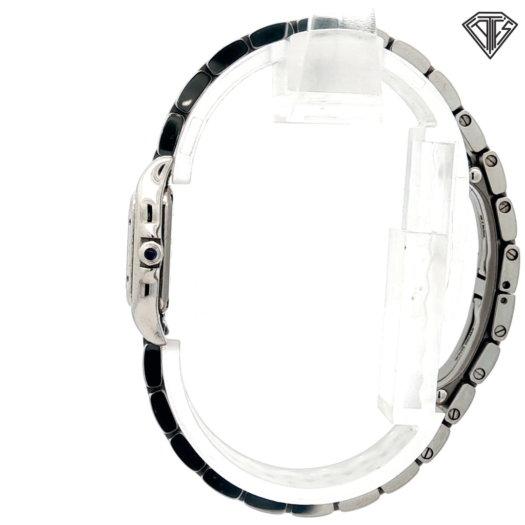 Pre-Owned Panthere De Cartier Mini Model 23mm x 30mm / 6mm Thick / Quartz Movement/ Steel/ Roman Numerals