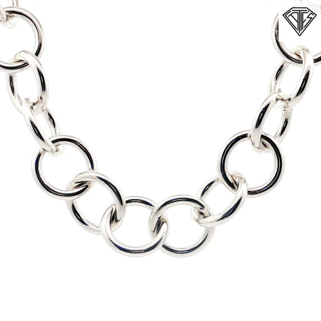 Pre-Loved Kalibre Sterling Silver Chunky Round Link Chain and bracelet 135.9 gram