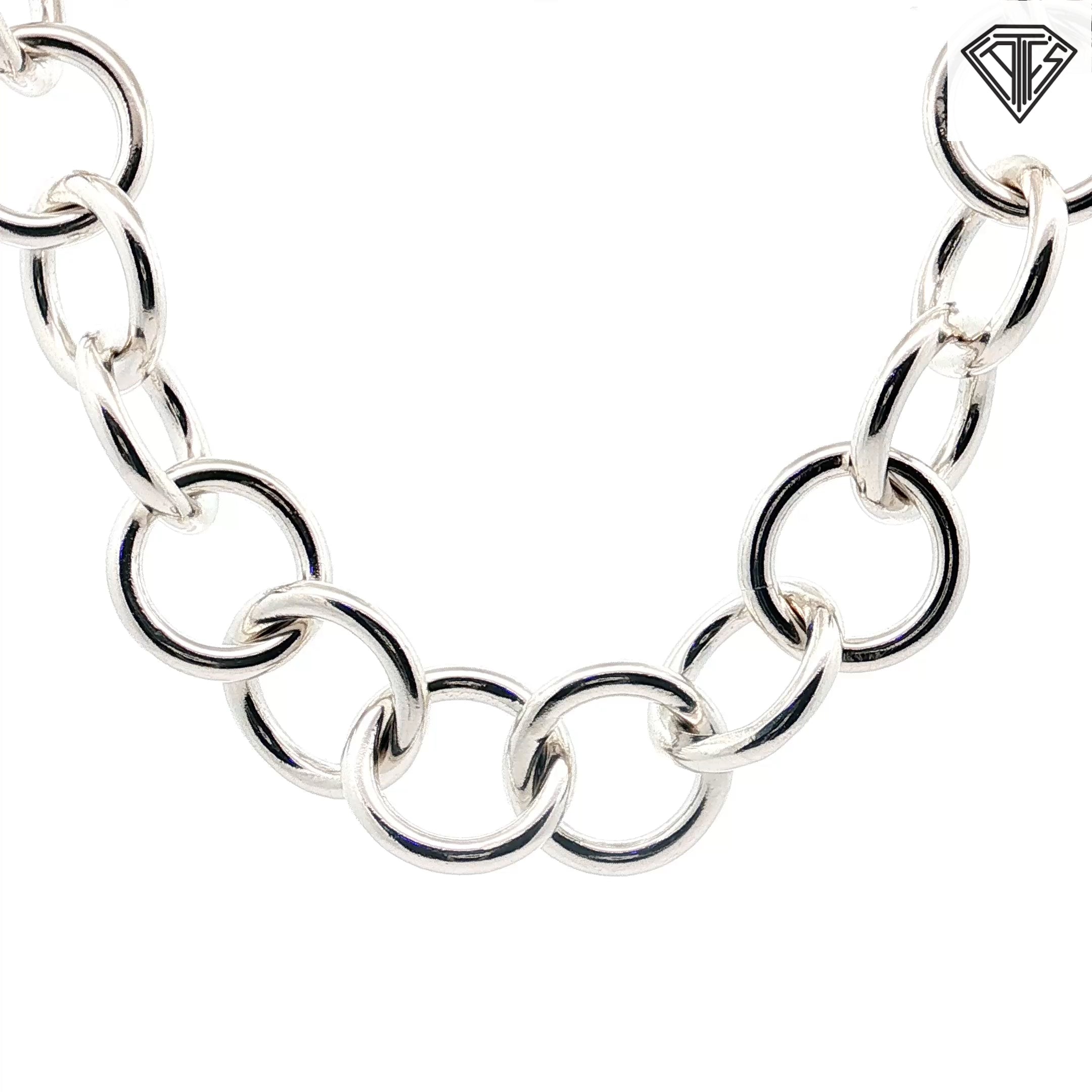 Pre-Loved Kalibre Sterling Silver Chunky Round Link Chain and bracelet 135.9 gram