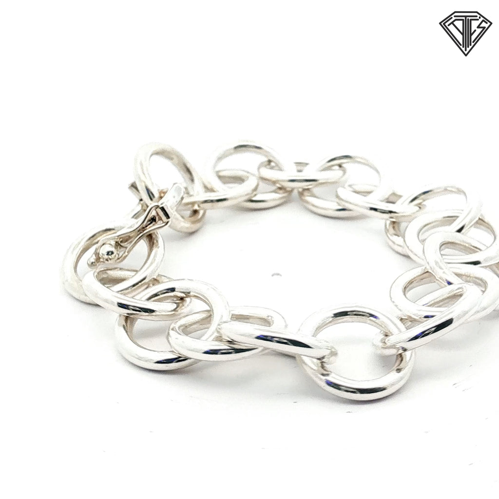 Pre-Loved Kalibre Sterling Silver Chunky Round Link Chain and bracelet 135.9 gram