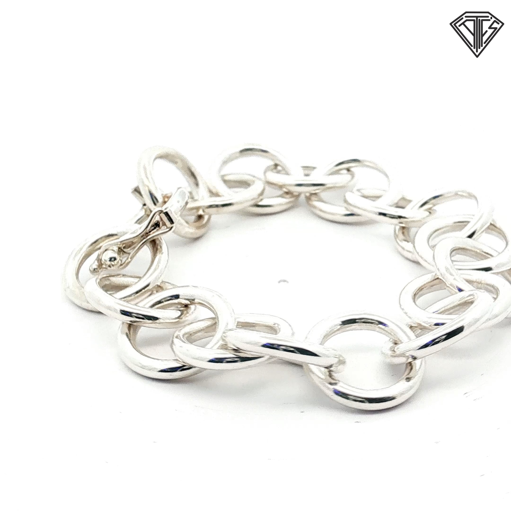 Pre-Loved Kalibre Sterling Silver Chunky Round Link Chain and bracelet 135.9 gram