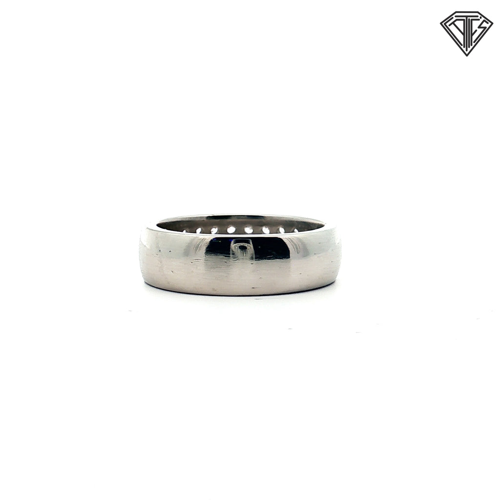 Platinum .75ct F VS2 (2) Row Round Diamond Men Wedding Band 18.3 gram  7mm Size 11